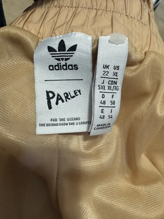 Adidas Origianal Women’s Classic Parley Track Pants Tan - High Waist - Picture 9 of 11